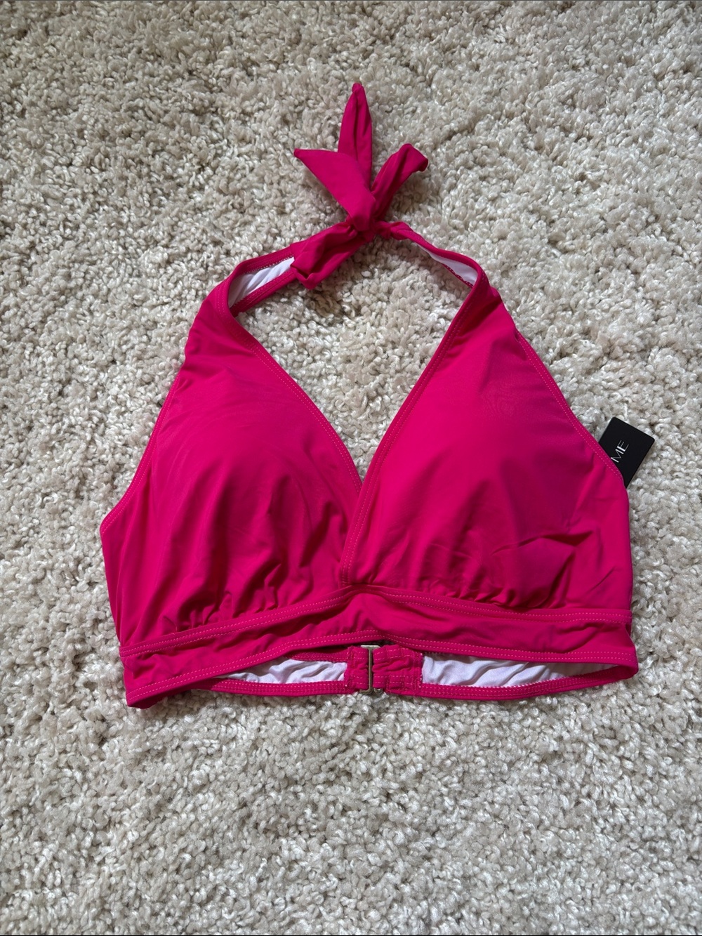 Women's Halter Bikini Top in Bright Fuchsia Pink